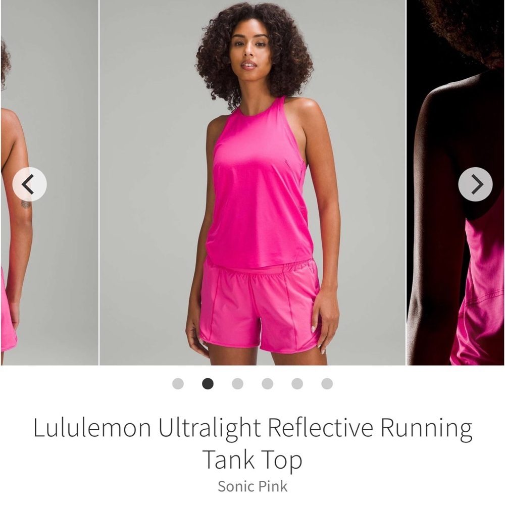 Lululemon Special Edition Ultralight Reflective Running Tank Top Sonic Pink Sz 4